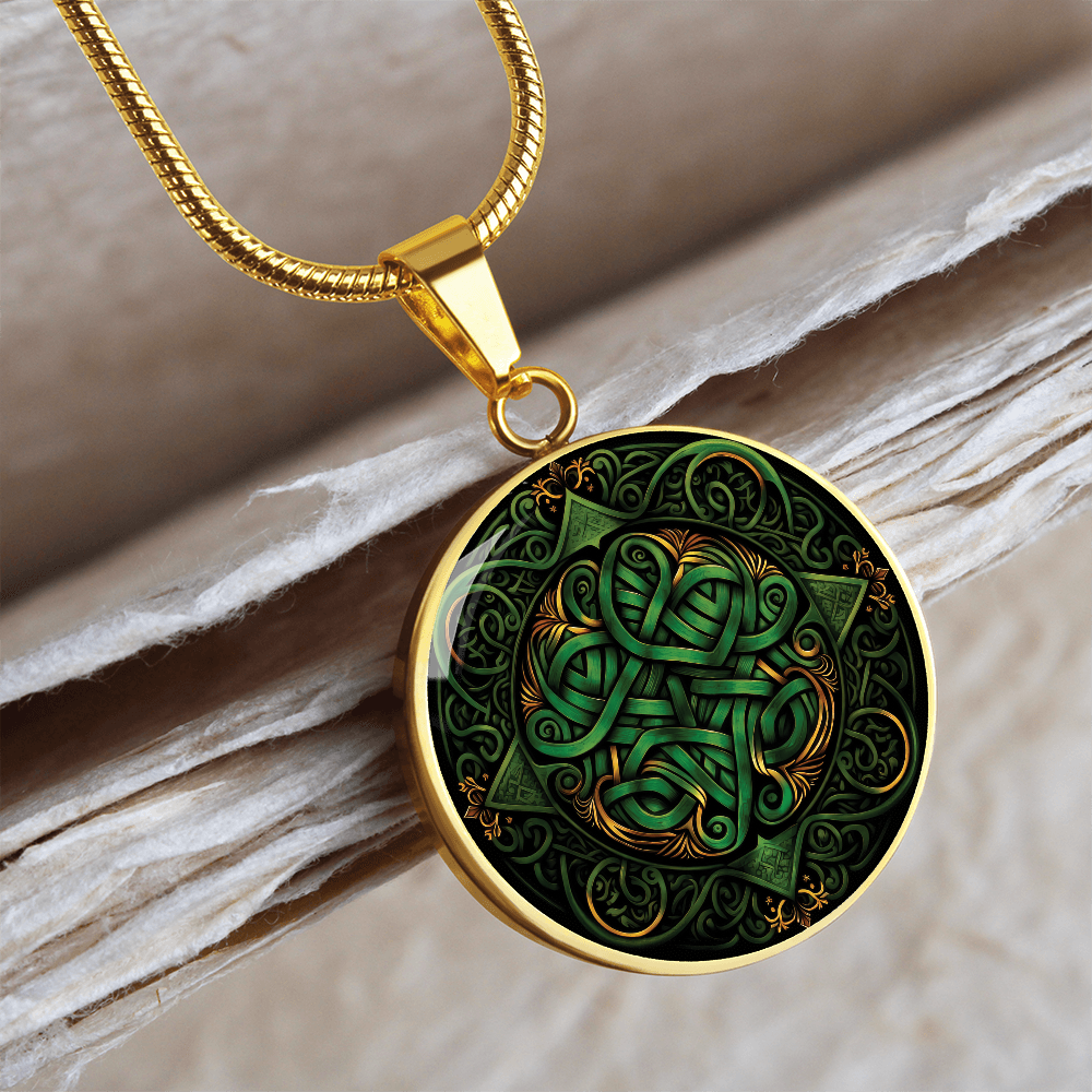 Green Celtic Knot Necklace - Romantic Pendant Jewelry