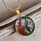 Larkspur Yin Yang Necklace - July Birth Month Flower Pendant Jewelry