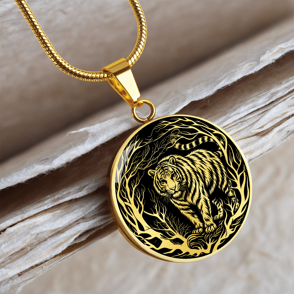 Silver Tiger Necklace - Forest Charm Pendant Jewelry