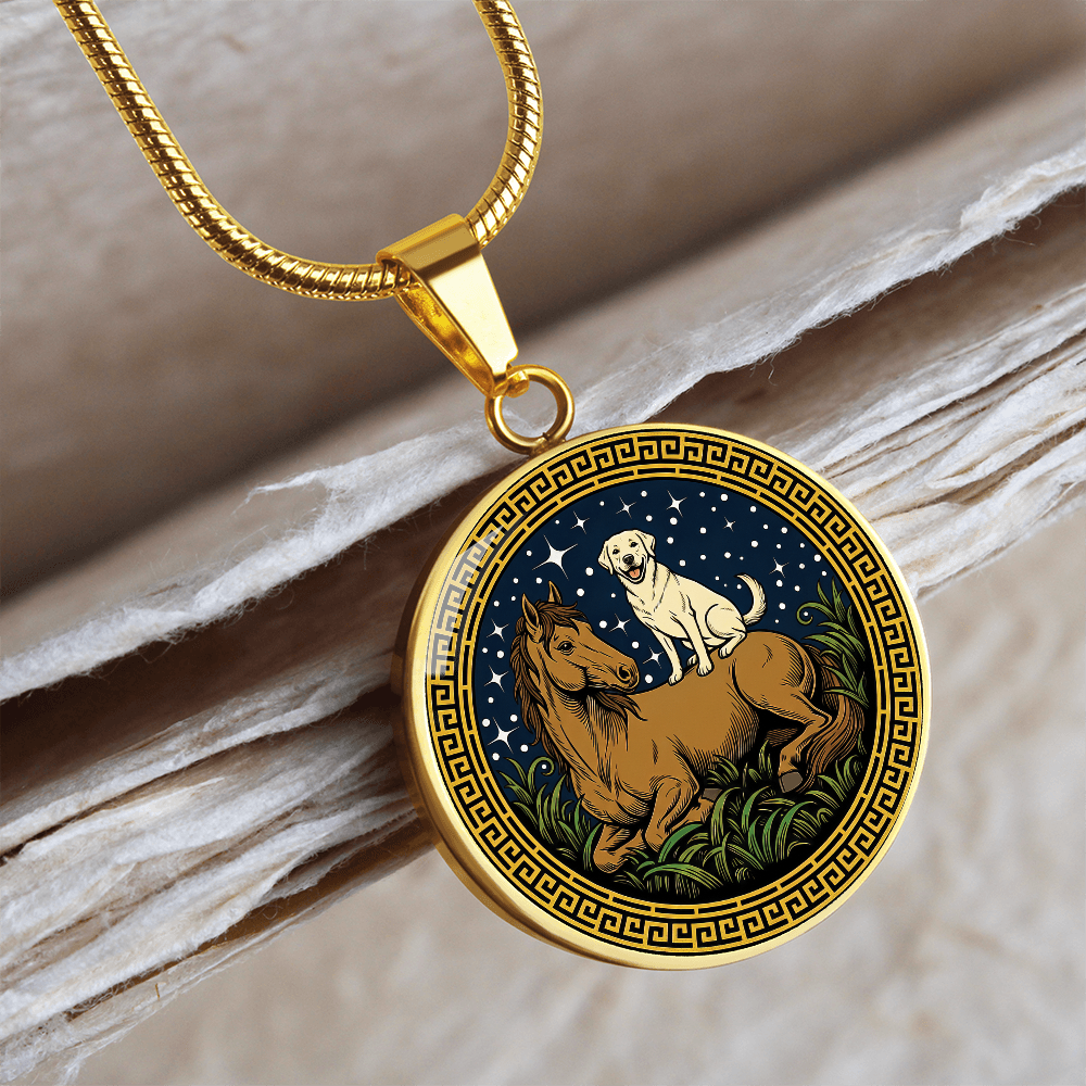 Dog and Horse Necklace - Couples Chinese Zodiac Animal Pendant Jewelry