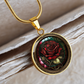 Red Rose Necklace - June Birth Flower Pendant Jewelry