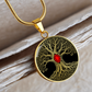 Tree of Life Necklace - Red Birthstone Design