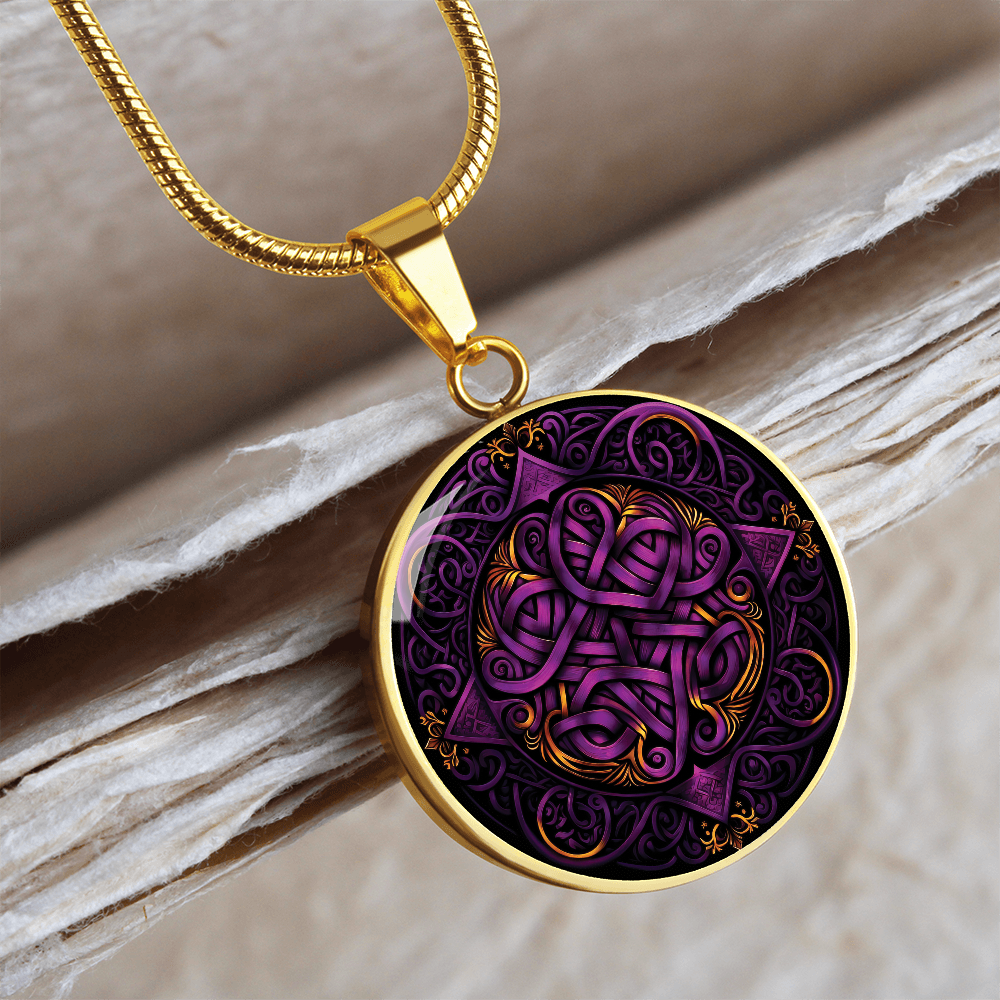 Purple Celtic Knot Necklace - Romantic Pendant Jewelry
