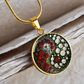 Rose Yin Yang Necklace - June Birth Month Flower Pendant Jewelry