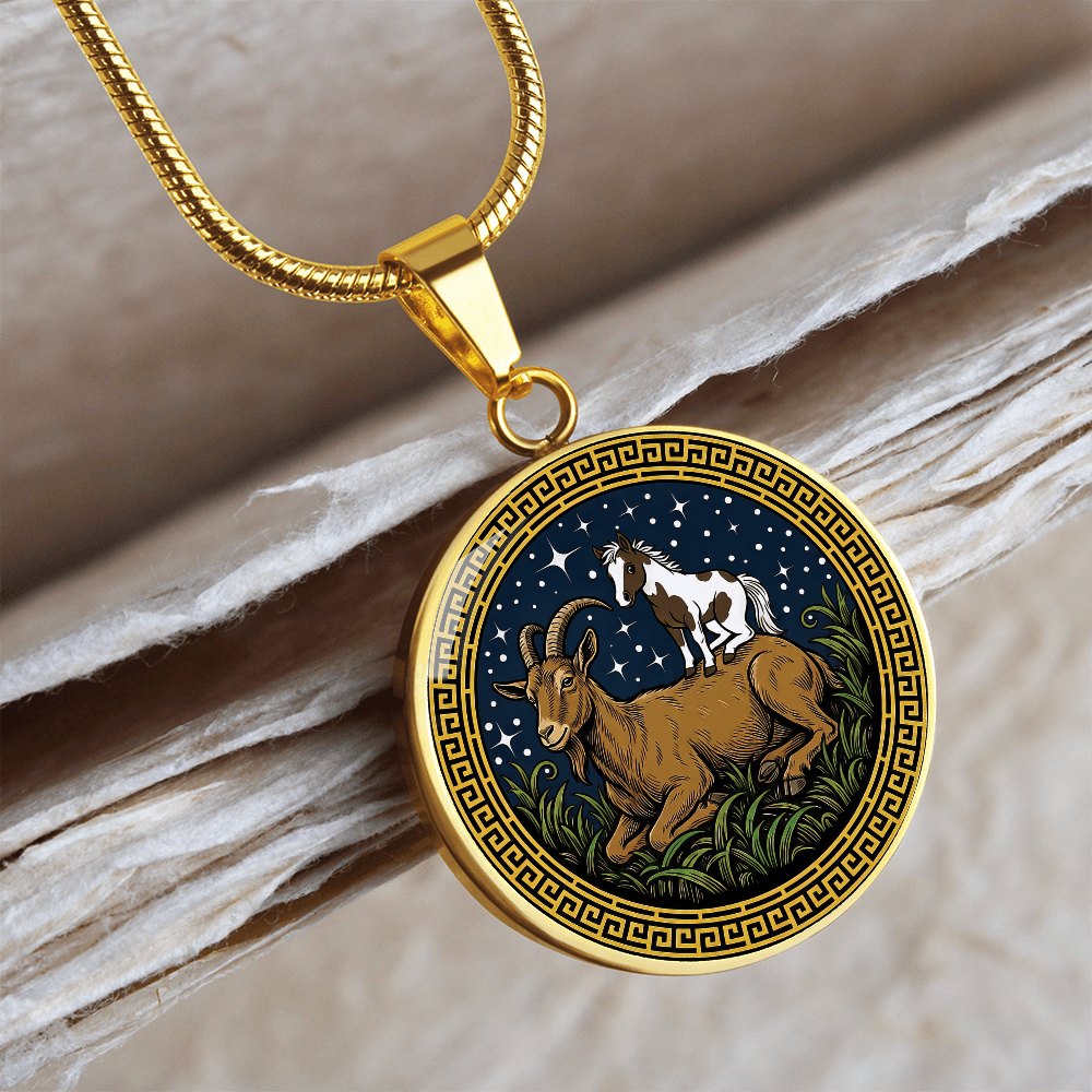 Horse & Goat Necklace - Couples Chinese Zodiac Animal Pendant Jewelry