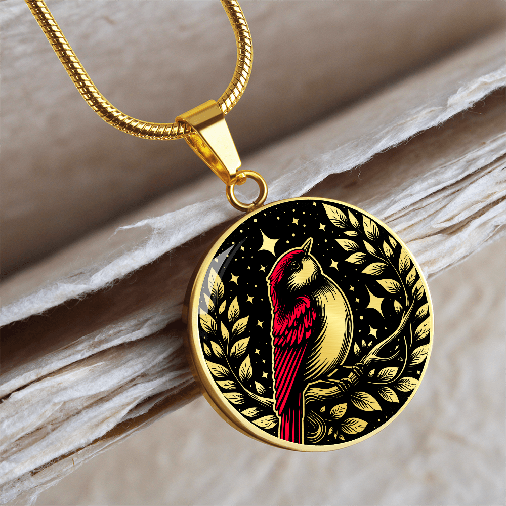 Red Bird Necklace - Wildlife Pendant Jewelry