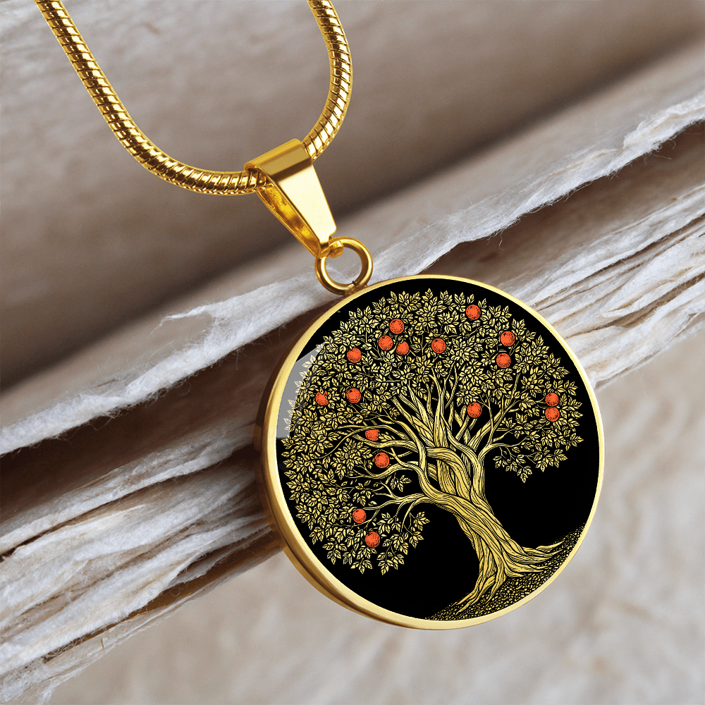 Orange Tree Necklace - Symbolic Charm Pendant Jewelry