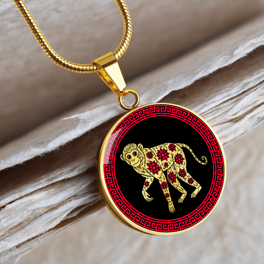 Monkey Necklace Chinese Zodiac Animal Pendant Jewelry