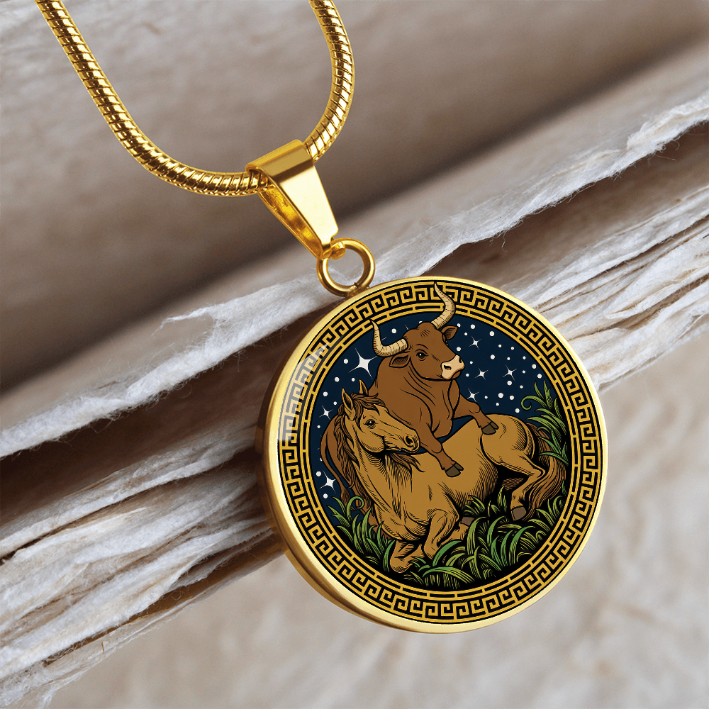 Ox and Horse Necklace - Couples Chinese Zodiac Animal Pendant Jewelry