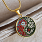 Poppy Yin Yang Necklace - August Birth Month Flower Pendant Jewelry