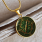 Compass Rose Necklace - Green Celtic Pendant Jewelry