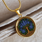 Celtic Tree of Life Pendant Necklace - Larkspur July Birth Flower Jewelry