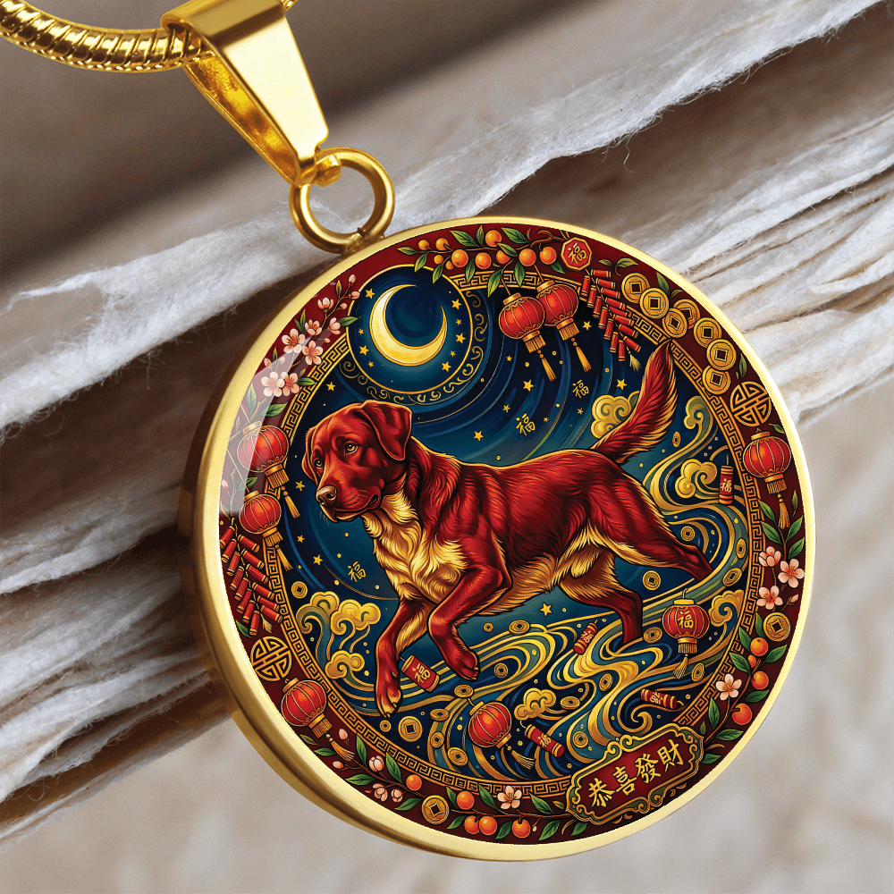 Year of The Dog Necklace - Chinese Zodiac Animal Charm Pendant Jewelry