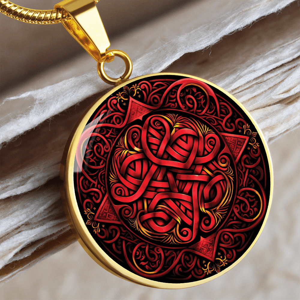 Red Celtic Knot Necklace - Romantic Pendant Jewelry