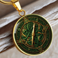 Compass Rose Necklace - Green Celtic Pendant Jewelry