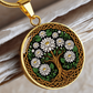 Celtic Tree of Life Pendant Necklace - Water Lily July Birth Flower Jewelry