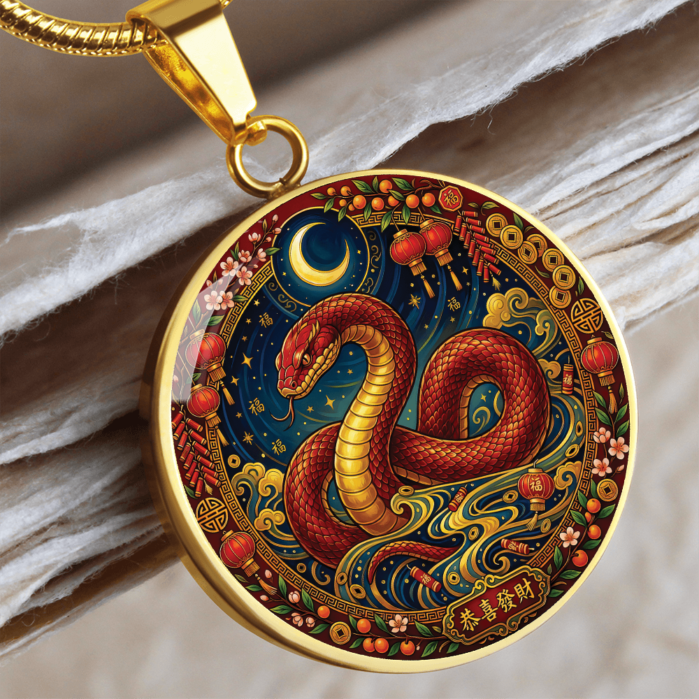 Year of The Snake Necklace - Chinese Zodiac Animal Charm Pendant Jewelry