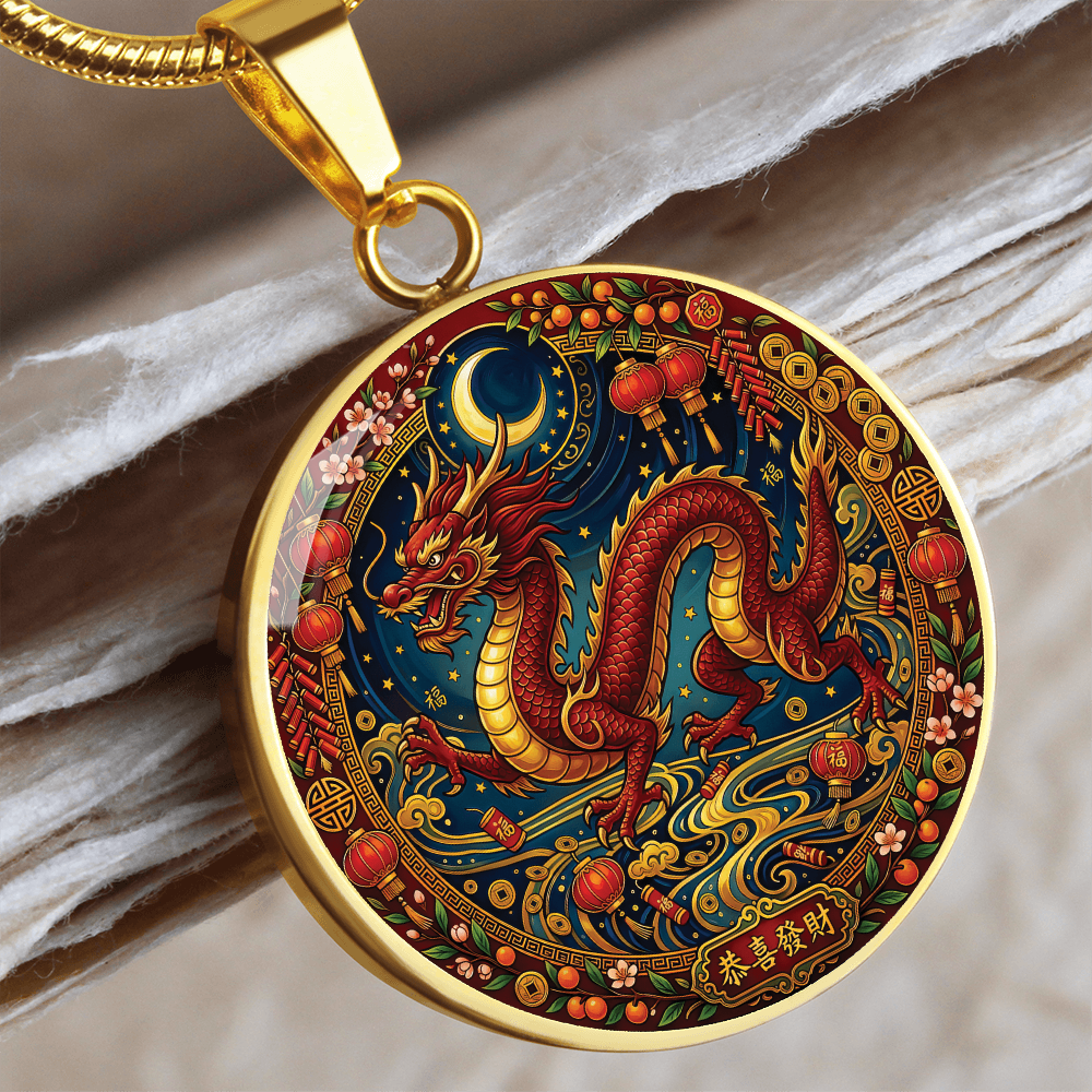Year of The Dragon Necklace - Chinese Zodiac Animal Charm Pendant Jewelry