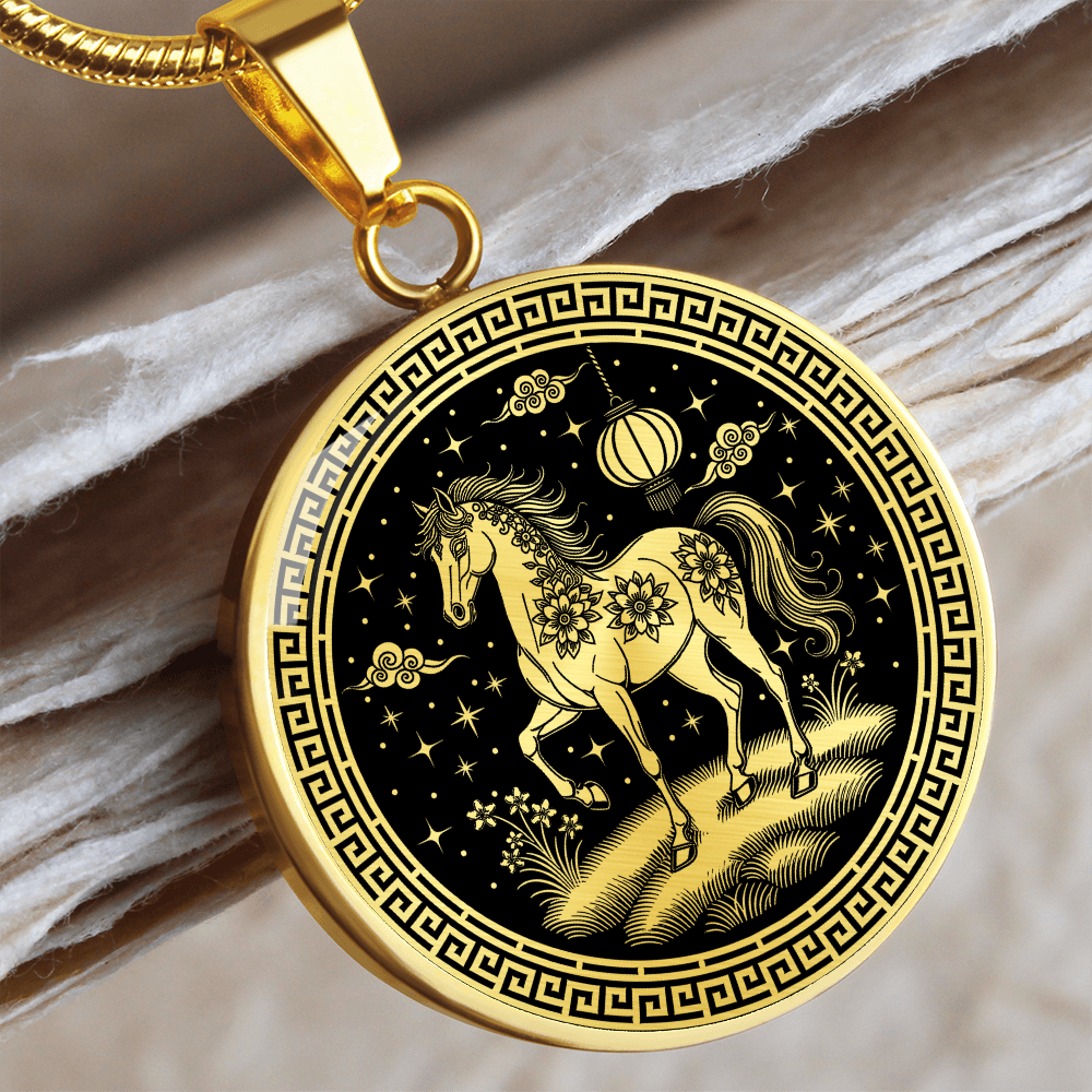 Horse Necklace Chinese Zodiac Pendant Jewelry