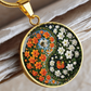Daffodil Yin Yang Necklace - March Birth Month Flower Pendant Jewelry