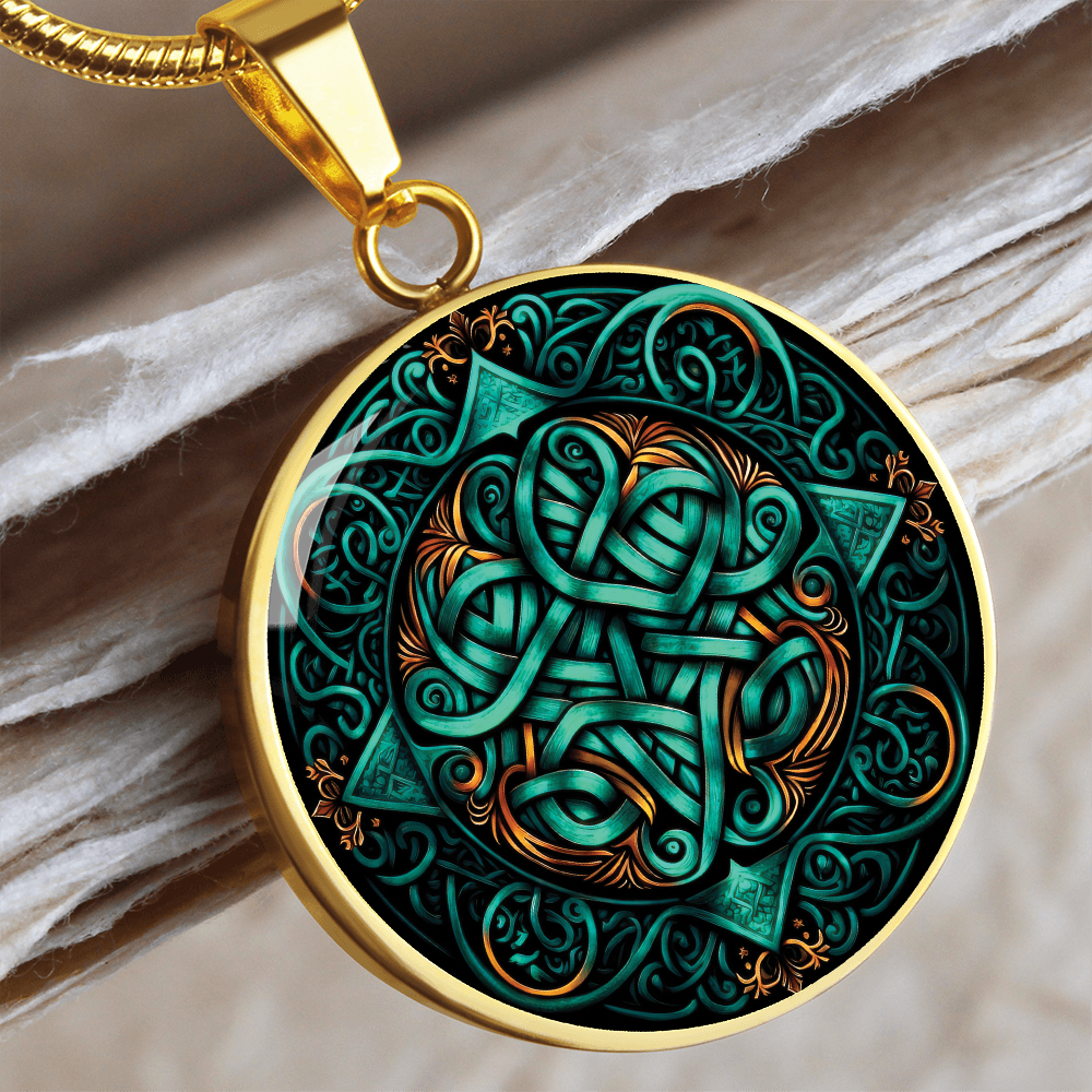 Teal Celtic Knot Necklace - Romantic Pendant Jewelry