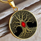Tree of Life Necklace - Red Birthstone Design