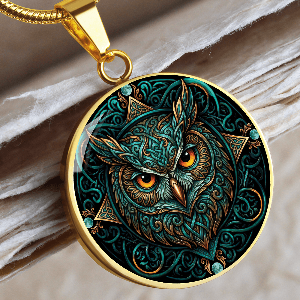 Celtic Owl Necklace – Symbolizing Wisdom and Spiritual Guidance