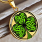 Celtic Clover Necklace, Shamrock Necklace, Four Leaf Clover Necklace, Good Luck Charm, Lucky Necklace, Saint Patricks Day Green Necklace