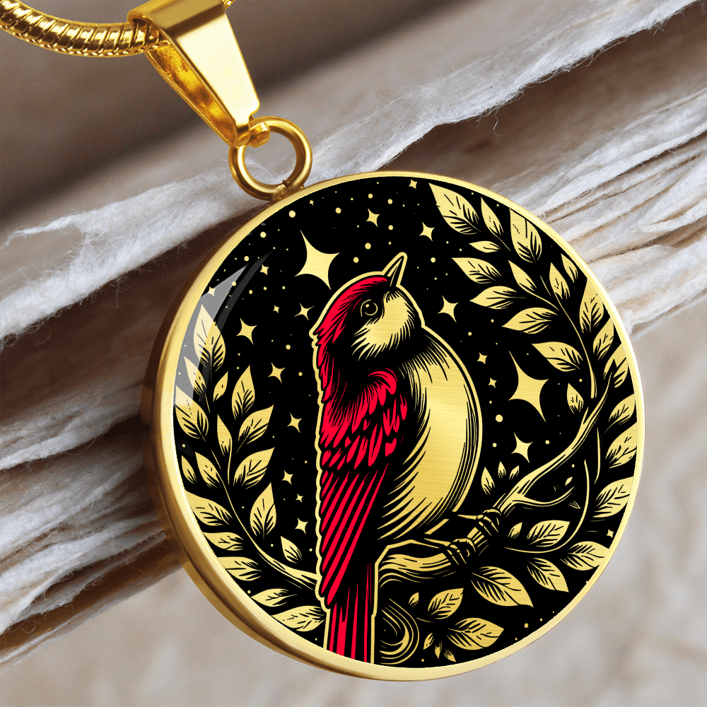 Red Bird Necklace - Wildlife Pendant Jewelry