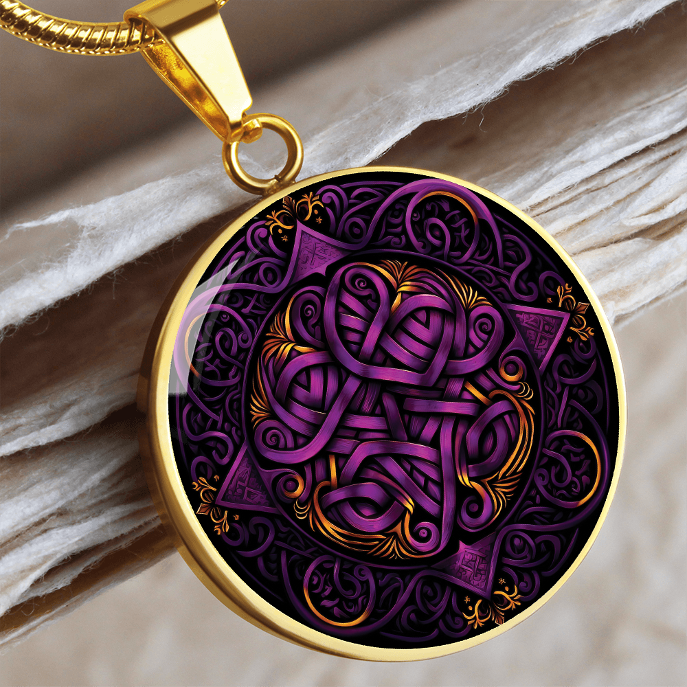 Purple Celtic Knot Necklace - Romantic Pendant Jewelry