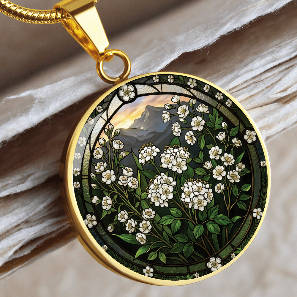 White Hawthorn Necklace - May Birth Flower Pendant Jewelry