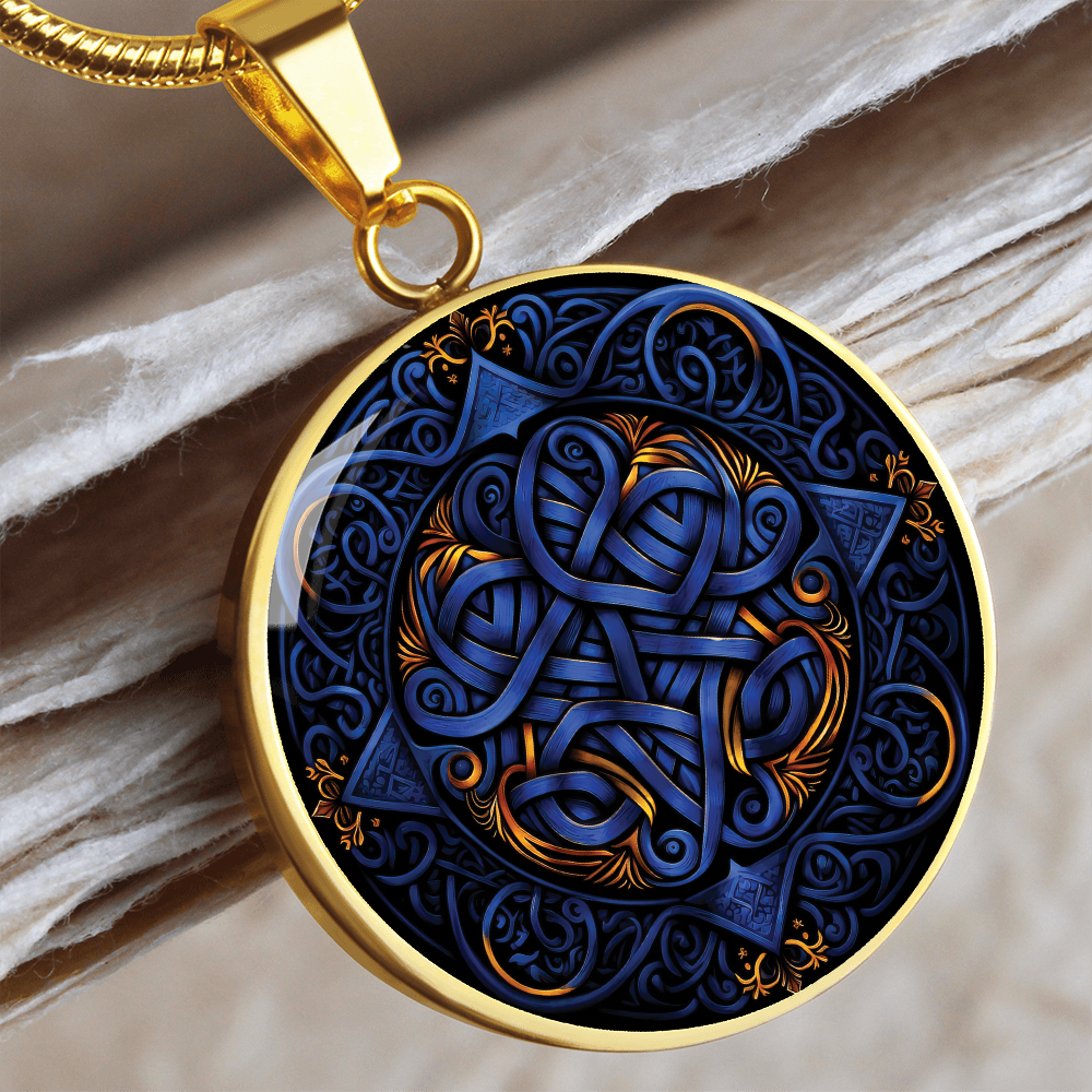 Blue Celtic Knot Necklace - Romantic Pendant Jewelry