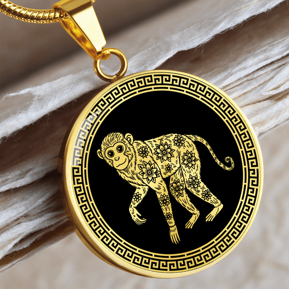 Monkey Necklace Chinese Zodiac Animal Pendant Jewelry