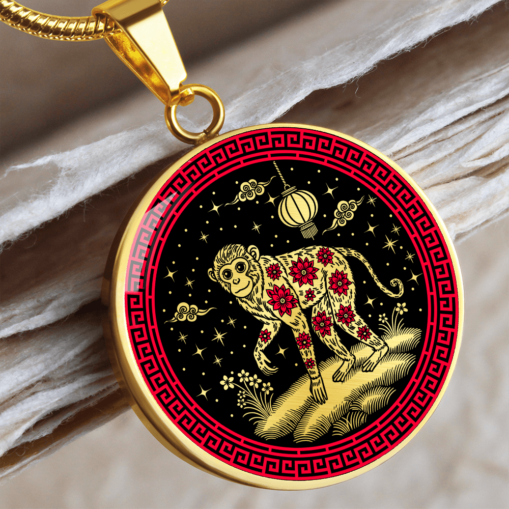 Monkey Necklace Chinese Zodiac Animal Pendant Jewelry