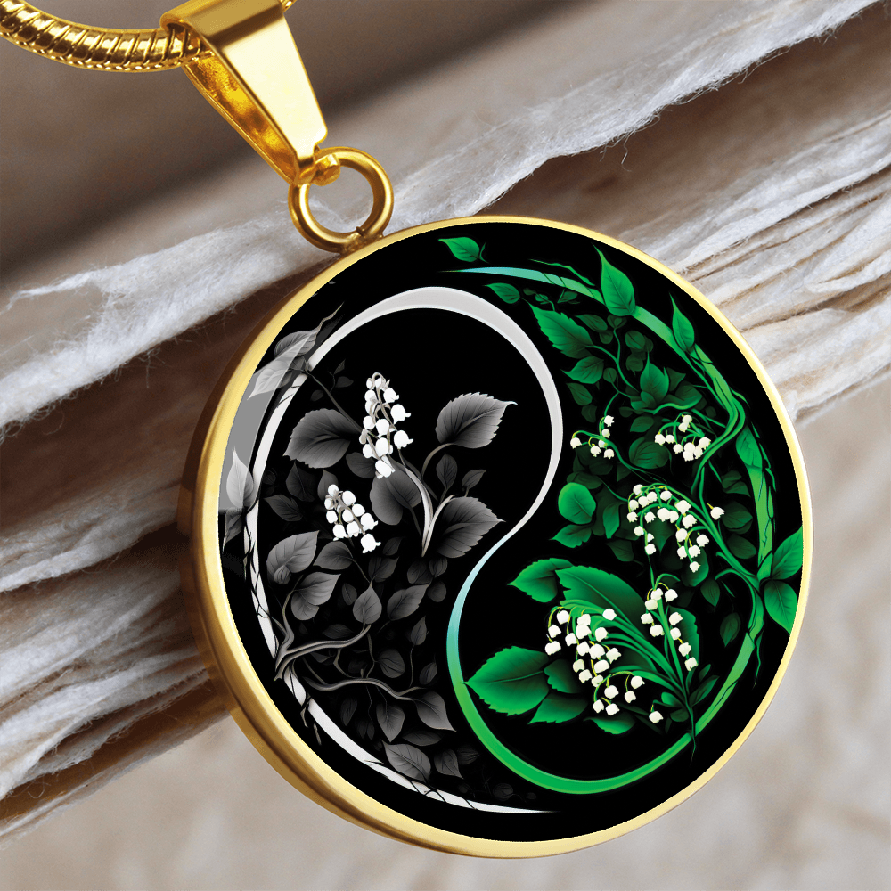 Lily of the Valley Necklace - May Yin Yang Birth Flower Jewelry