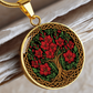 Celtic Tree of Life Pendant Necklace - Gladiolus August Birth Flower Jewelry
