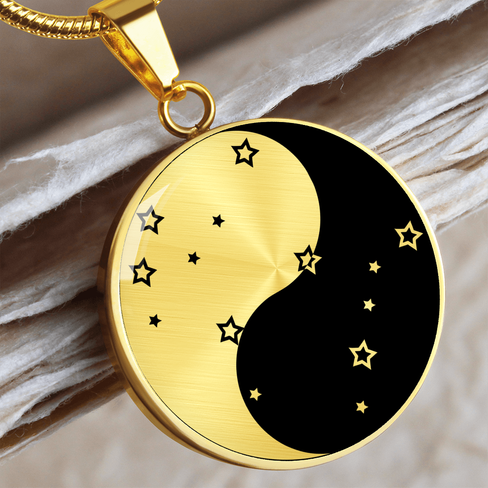 Gemini Yin Yang Pendant Necklace - Zodiac Constellation Jewelry