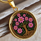Celtic Tree of Life Pendant Necklace - Cosmos October Birth Flower Jewelry