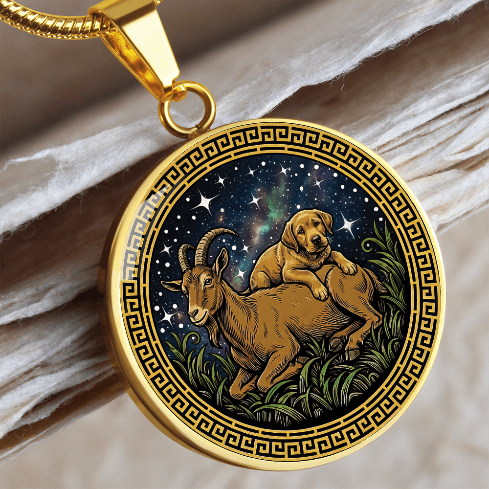 Dog & Goat Necklace - Couples Chinese Zodiac Animal Pendant Jewelry