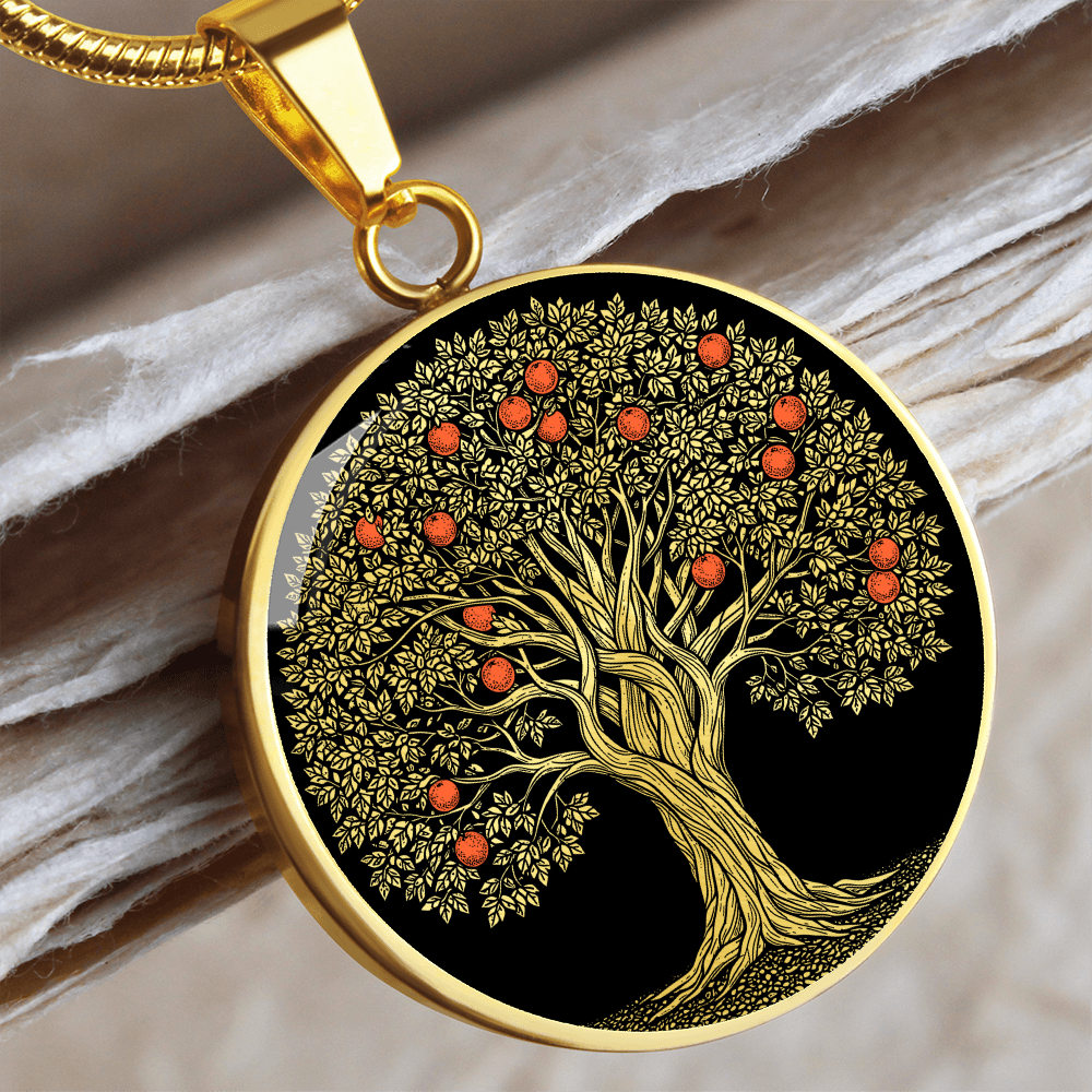 Orange Tree Necklace - Symbolic Charm Pendant Jewelry