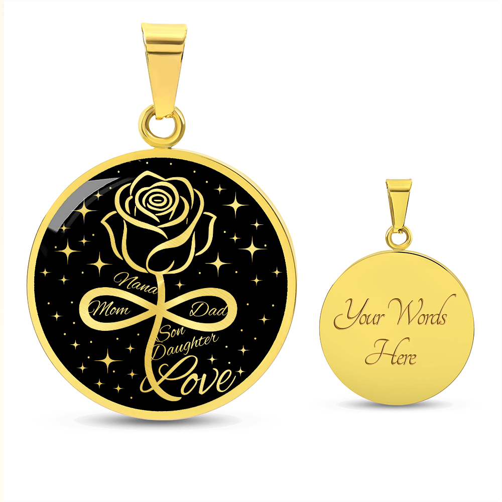 Family Infinity Rose Necklace