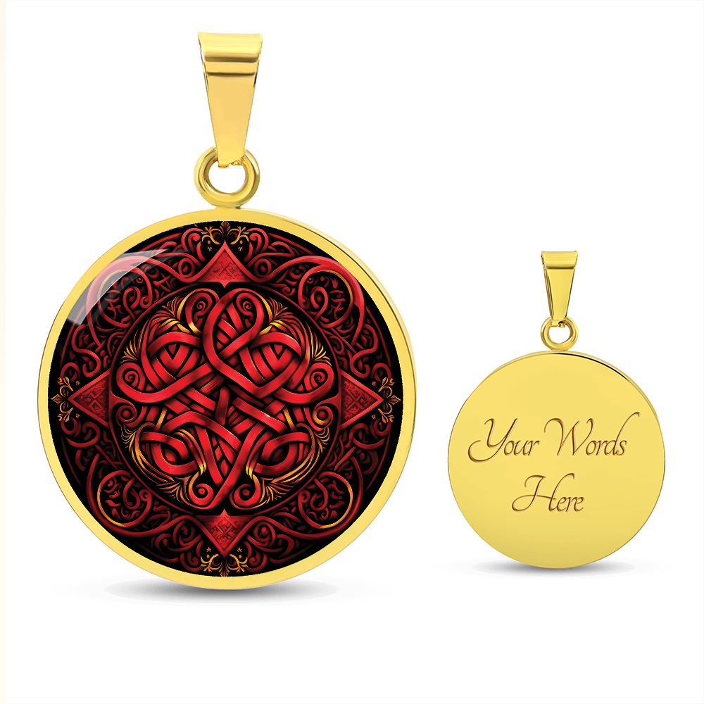 Red Celtic Knot Necklace - Romantic Pendant Jewelry