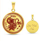Engraved 2024 Gold Monkey Necklace Pendant