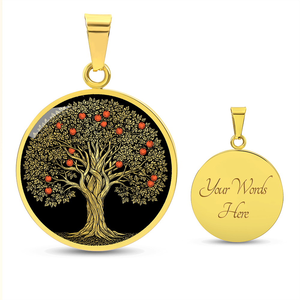 Orange Tree Necklace - Symbolic Charm Pendant Jewelry