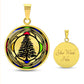 Engraved Gold Pendant Mini Christmas Tree Necklace