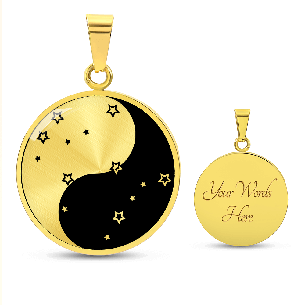 Gemini Yin Yang Pendant Necklace - Zodiac Constellation Jewelry