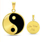 Engraved Gold Pendant Yang Necklace