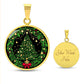 Gold Christmas Tree Necklace - Stainless Steel Necklace Pendant - Pine Tree Pendant -  Evergreen Tree Charm - Holiday Gift for Her or Him
