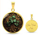 Four Leaf Clover Necklace, Personalized Shamrock Pendant, Good Luck Charm St Patricks Day Jewelry, 18K Gold Bangle Lucky Charm Gift For Her
