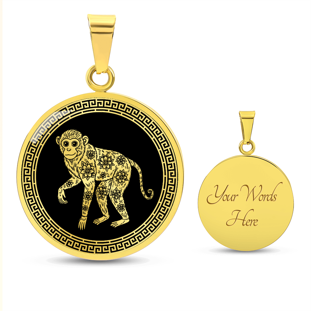 Monkey Necklace Chinese Zodiac Animal Pendant Jewelry